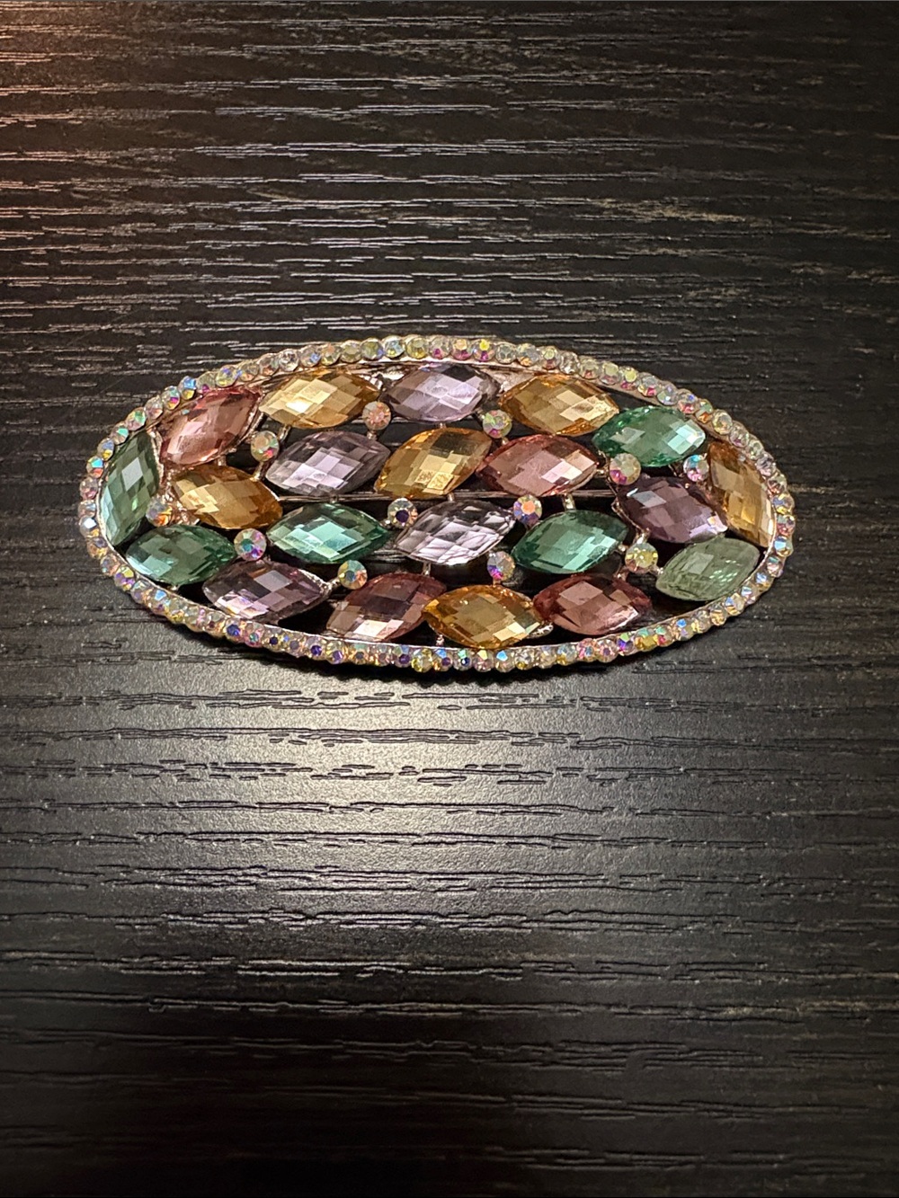 Multicolor Crystal Oval brooch
